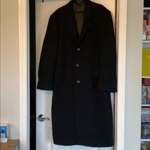 Men’s cashmere black long dress coat